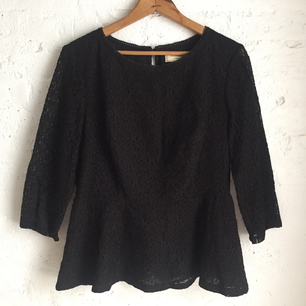 Anthropologie Moulinette Soeurs black lace top
